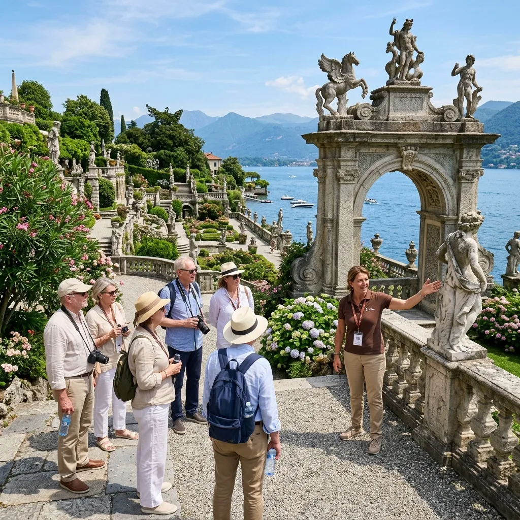 All three Borromean Islands — Isola Bella, Isola Madre and Isola dei Pescatori — seen together from Lake Maggiore